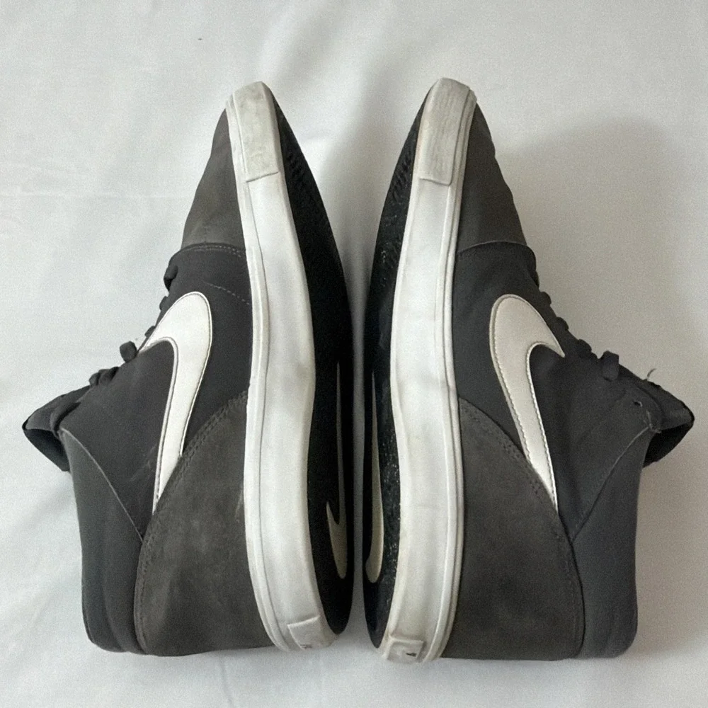 Nike Shoes Mens 12‎ SB Portmore II Solar Mid Sneakers Gray Lace Up 923198-010